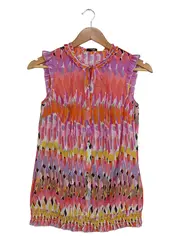 Vorschaubild 1 von Damen Bluse ärmellos abstrakt bunt Gr. 32 XXS Polyester