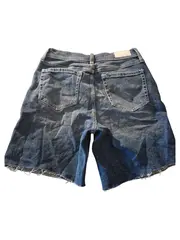 Vorschaubild 2 von Damen Jeans-Shorts W26 Blau Casual Distressed Fransen