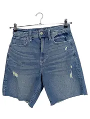 Vorschaubild 1 von Damen Jeans-Shorts W26 Blau Casual Distressed Fransen