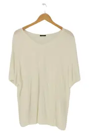 Vorschaubild 1 von Damen T-Shirt Gr. 52/6XL Weiß Viskose Elegant Casual