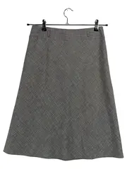 Vorschaubild 1 von A-Linienrock Damen Grau Fischgrät Business Midirock Gr. 36