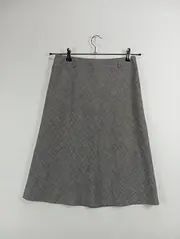 Vorschaubild 2 von A-Linienrock Damen Grau Fischgrät Business Midirock Gr. 36