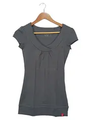 Vorschaubild 1 von EDC Damen Top Shirt Kurzarm Grau XS Baumwolle Casual