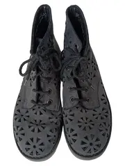 Vorschaubild 2 von Kinder Schnürschuhe Gr. 33 Schwarz Lochmuster Boots Streetwear