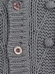 Vorschaubild 2 von Strickjacke Mädchen Gr. 140 Grau Zopfmuster Baumwolle