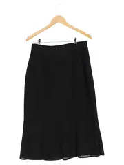 Vorschaubild 2 von Damen Faltenrock Schwarz Gr. 40/L Elegant Midi Plissee Rock