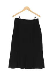 Vorschaubild 1 von Damen Faltenrock Schwarz Gr. 40/L Elegant Midi Plissee Rock
