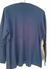 Vorschaubild 4 von Damen Strickjacke Gr. 42/XL Blau Gestreift Casual Viskose