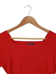 Vorschaubild 3 von KURT KÖLLN Damen Top XL Rot Basic Rippstrick Kurzarm