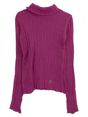 Vorschaubild 1 von Rollkragenpullover Mädchen Gr. 138/140 Pink Rippstrick Langarm