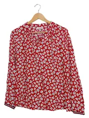 Vorschaubild 1 von Damen Bluse Gr. 40 Rot Blumenmuster Langarm