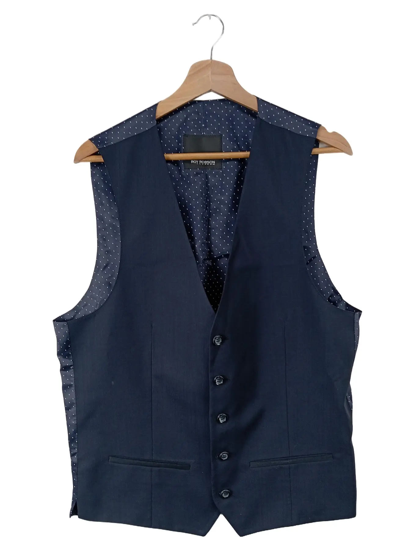 ROY ROBSON Herren Anzugweste Blau Gr. 52/XL Elegant Business Weste Baumwolle