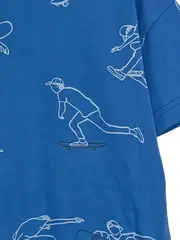 Vorschaubild 2 von Kinder T-Shirt Skateboard-Print Blau Gr. 128 Casual Baumwolle