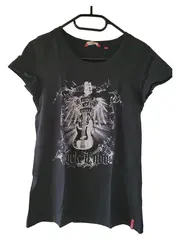 Vorschaubild 1 von EDC Damen T-Shirt Rock it Music Gitarre Schwarz Gr. 38/M