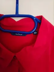 Vorschaubild 3 von Damen Hemdbluse Gr. 40 Rot Kurzarm Casual Viskose