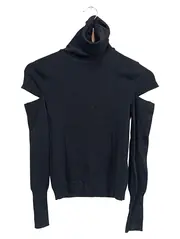Vorschaubild 1 von Damen Pullover Schwarz Gr. Einheitsgröße Rollkragen Cut-Outs