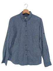 Vorschaubild 1 von TAIFUN Bluse Damen 38/M Blau Grafisches Muster Langarm Baumwolle