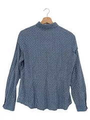 Vorschaubild 2 von TAIFUN Bluse Damen 38/M Blau Grafisches Muster Langarm Baumwolle