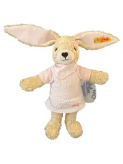 Vorschaubild 1 von Hase Plüschtier rosa Kleid Knopf im Ohr Kuscheltier Mädchen