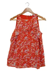 Vorschaubild 1 von Damen Bluse S Rot Abstrakt Muster Feminin Rüschen Sommer