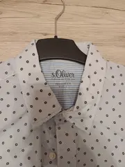 Vorschaubild 3 von Herren Freizeithemd Kurzarm Weiß Gepunktet Gr. 43/3XL