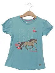Vorschaubild 1 von T-Shirt Mädchen Gr. 128 Türkis Pferdemotiv Casual