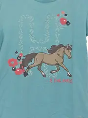 Vorschaubild 3 von T-Shirt Mädchen Gr. 128 Türkis Pferdemotiv Casual