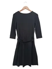 Vorschaubild 2 von Damen Freizeitkleid Gr. 36/S Schwarz Viskose Elegant Klassisch