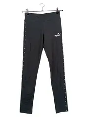 Vorschaubild 1 von Kinder Mädchen Leggings Hose Sportlich Schwarz Gr. 176 Logo Print