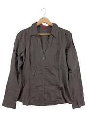 Vorschaubild 1 von Damen Bluse Gr. M Grau Baumwolle Langarm Casual