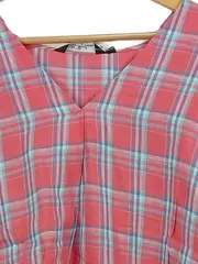 Vorschaubild 3 von Damen Bluse Gr. 54 Kariert Rosa Leinen Oversized