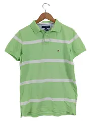 Vorschaubild 1 von Poloshirt Herren M Grün Gestreift Slim Fit Baumwolle