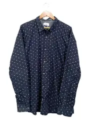 Vorschaubild 1 von Herren Freizeithemd Blau Grafisch XL Baumwolle Casual Langarm