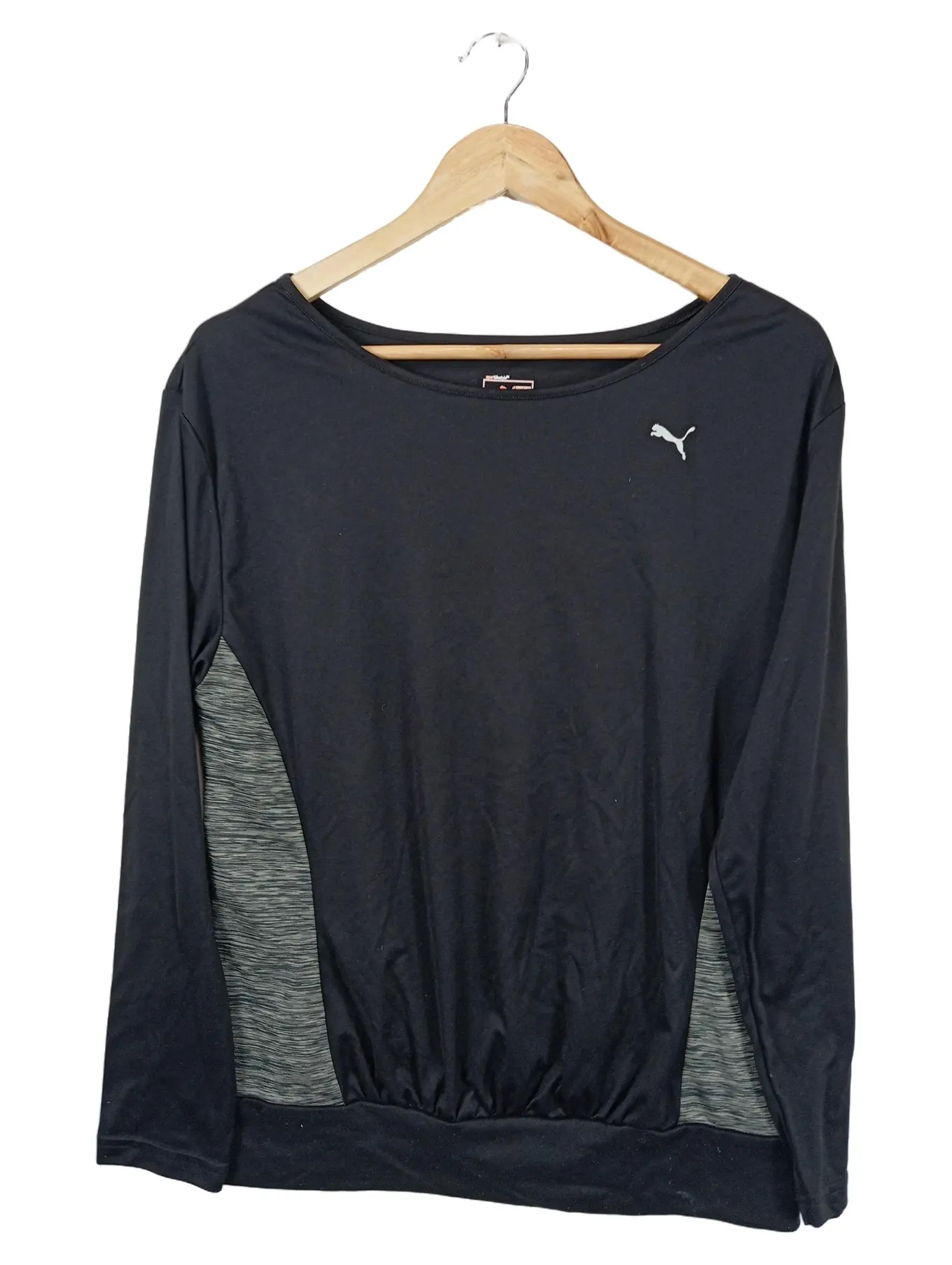 PUMA Damen Langarmshirt Gr. 38/M Schwarz Sportlich Basic