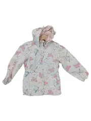 Vorschaubild 1 von Mädchen Outdoorjacke Schmetterlinge Gr. 110 Weiß Rosa