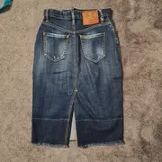 Vorschaubild 2 von Damen Jeansrock Gr. 34/XS Blau Distressed Denim Rock