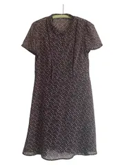 Vorschaubild 1 von edc Damen Freizeitkleid Sommerkleid Gr. 34 Schwarz Blumenmuster Casual