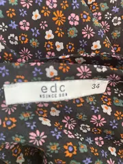 Vorschaubild 2 von edc Damen Freizeitkleid Sommerkleid Gr. 34 Schwarz Blumenmuster Casual