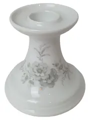 Vorschaubild 1 von Kerzenhalter Weiß Porzellan Elegant Florales Muster 8cm