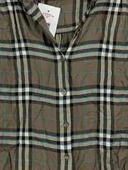 Vorschaubild 2 von Damen Hemdbluse Karo Braun Gr. 36/S Viskose Casual