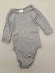 Vorschaubild 1 von Baby Body Mädchen Langarm Grau Punkte Baumwolle Gr. 74