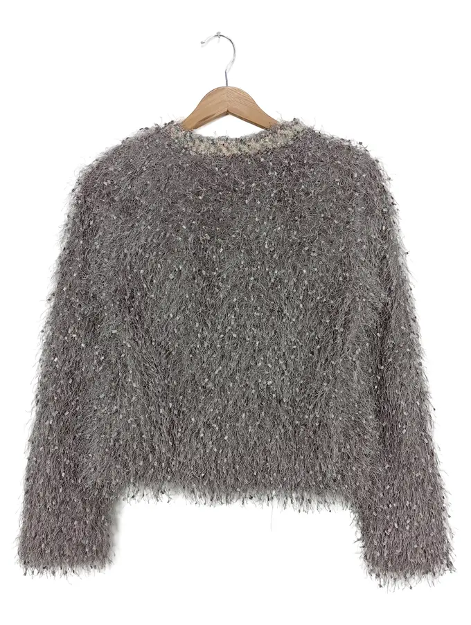 ZARA Damen Strickjacke 34/XS Grau Elegant Pailletten