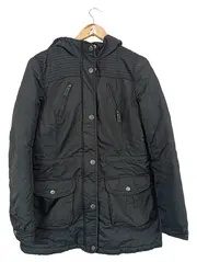 Vorschaubild 1 von Damen Parka Jacke Gr. 40 Schwarz Casual Outdoor Kapuze Reißverschluss