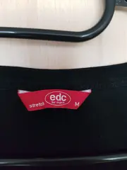 Vorschaubild 7 von EDC Damen T-Shirt V-Ausschnitt Schwarz Gr. 38/M Casual Strass