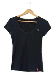 Vorschaubild 1 von EDC Damen T-Shirt V-Ausschnitt Schwarz Gr. 38/M Casual Strass