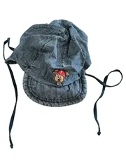 Vorschaubild 1 von Baby Mütze Schirmmütze Bindebänder Gr. 49 Blau Baumwolle
