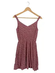 Vorschaubild 1 von Sommerkleid Damen Gr. 34/XS Rosa Feminin Blumenmuster Viskose