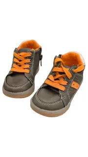 Vorschaubild 3 von Kinder Sneaker Low Gr. 21 Grau Orange Schnürung Reißverschluss
