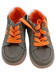 Vorschaubild 1 von Kinder Sneaker Low Gr. 21 Grau Orange Schnürung Reißverschluss