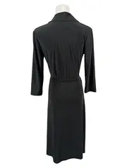Vorschaubild 2 von Damen Businesskleid Wickelkleid Gr. 38/M Schwarz Elegant 3/4-Arm